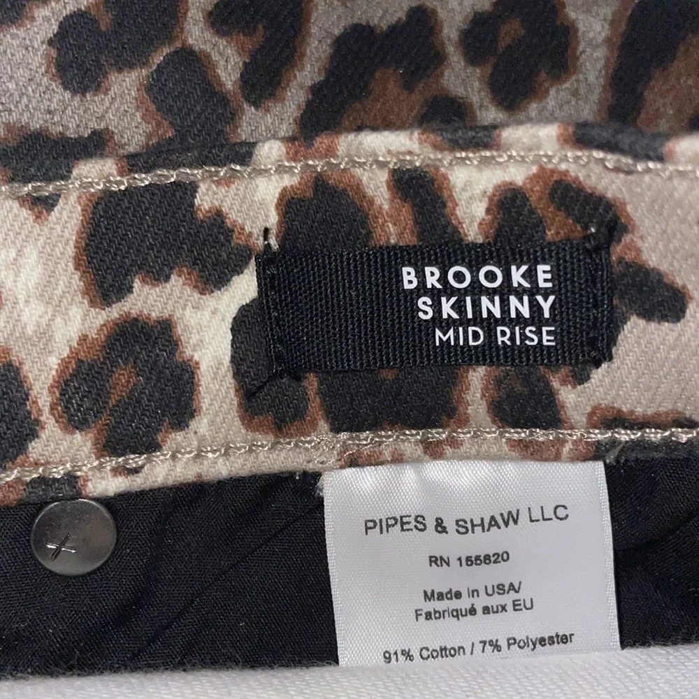 Veronica Beard Brooke Skinny Mid Rise Jeans in Coated Leopard SZ 25 EUC - Picture 4 of 5